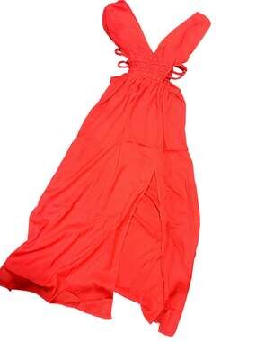 Glamaker Women's Red Ruched Side Detail Mini Dress